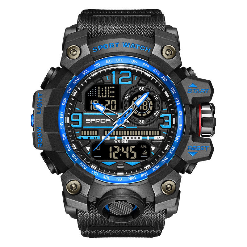 Men's Multifunction Watch with Luminous Display & Water Resistance