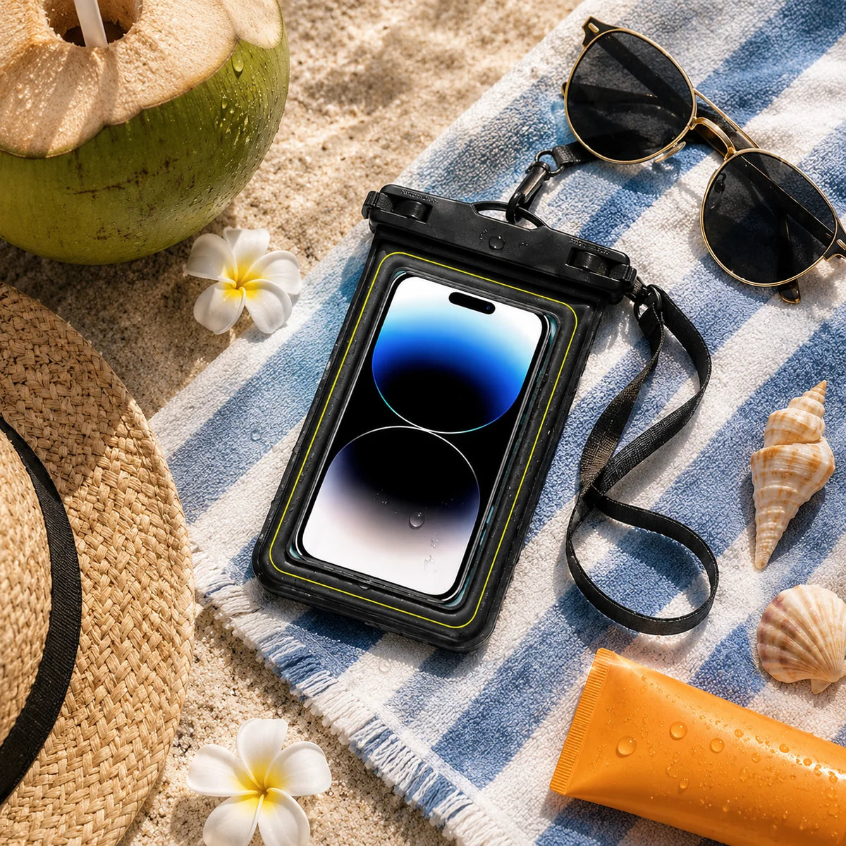 Water-Resistant Smartphone Case with Shoulder Strap