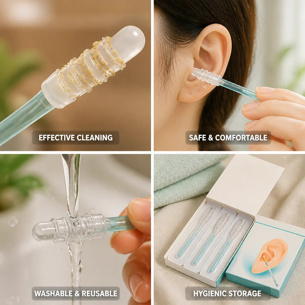 Sticky, double-sided, reusable ear cleaning sticks (24 pieces)
