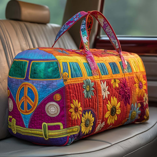 Quilted Floral Travel Bag with Reinforced Frame
