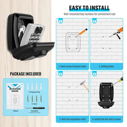 Waterproof Key Box with Combination Lock