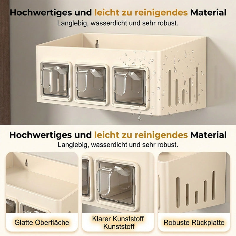 Spice Rack Without Drilling – 3 Transparent Drawers