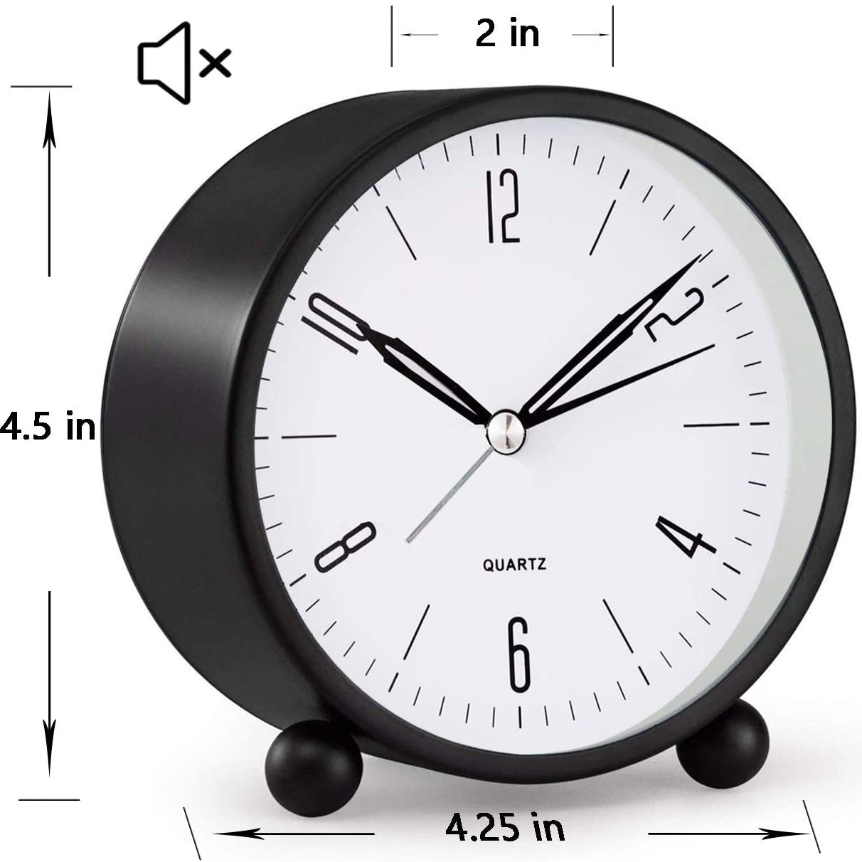 Compact analog watch with silent second hand