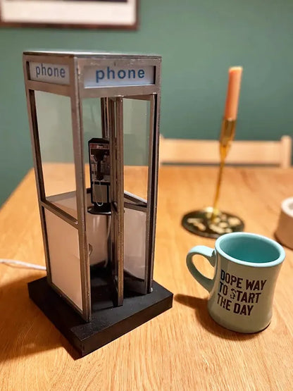Retro Telephone Booth Table Lamp LED Night Light
