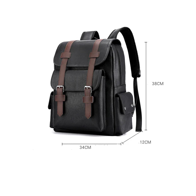 VeroLuxe PU Leather Backpack with Laptop Compartment