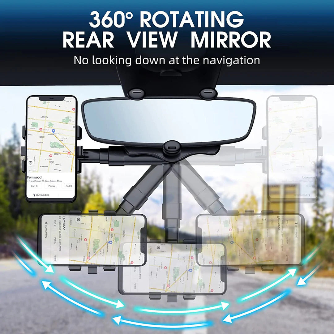 Car Phone Holder Rearview Mirror 360°