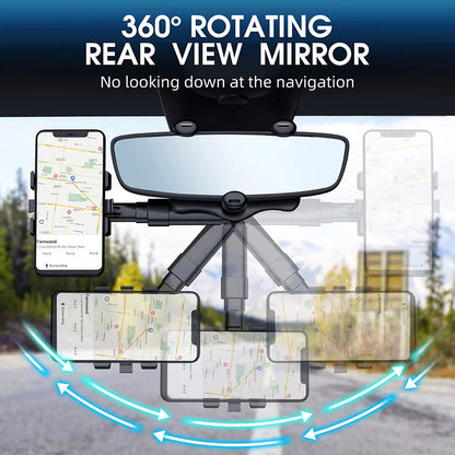 Car Phone Holder Rearview Mirror 360°
