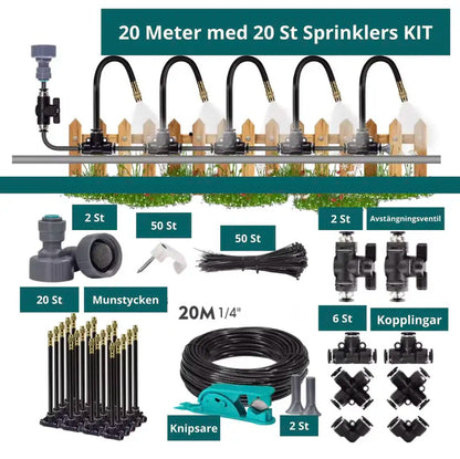Irrigation kit with hose & valves