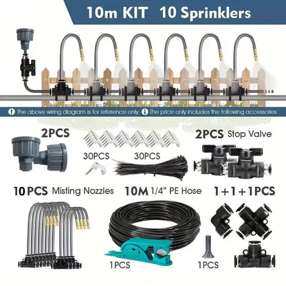 Irrigation kit with hose & valves