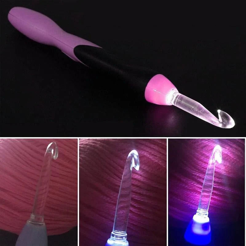 LightLoop™ LED Crochet Hooks — Put an end to dark stitches and enjoy radiant creative moments anytime!