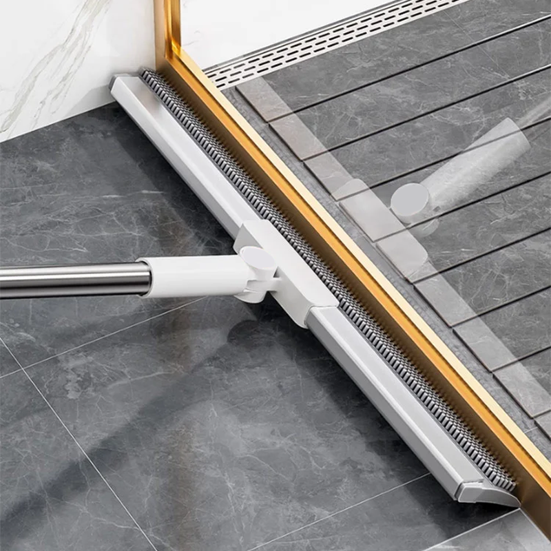 Floor Squeegee with Rubber Lip & TPE Bristles