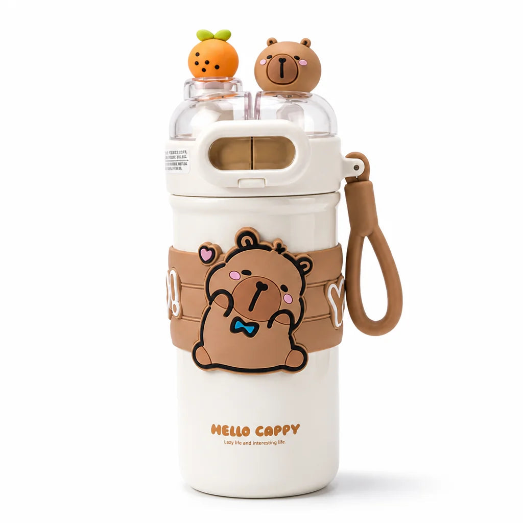 Insulated Stainless Steel Children's Water Bottle with Two Compartments (520 ml)