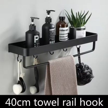 Kellan Wall-Mounted Bathroom Shelf Black