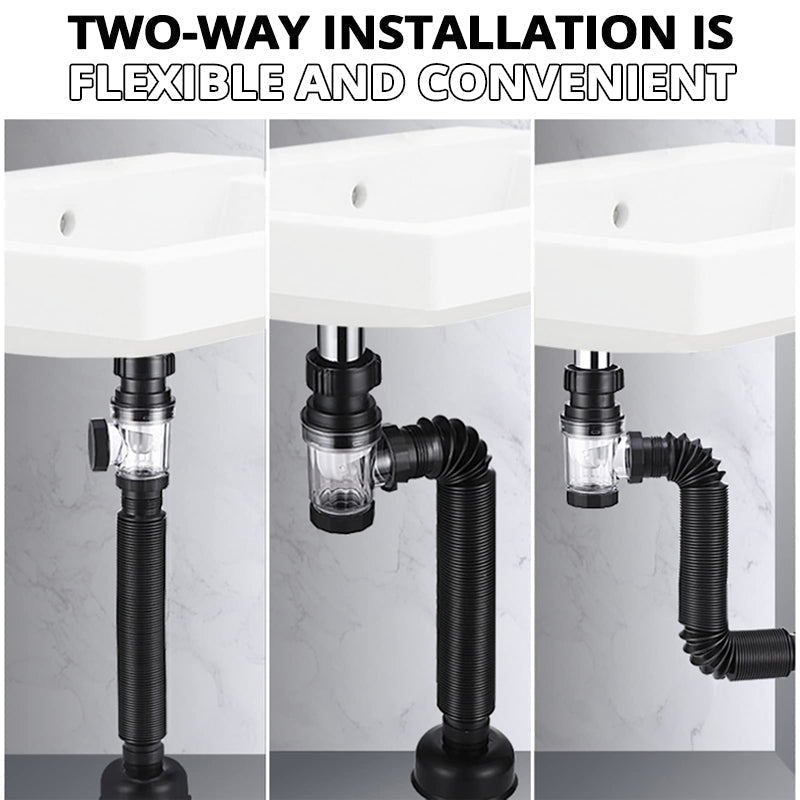 Flexible siphon drain pipe