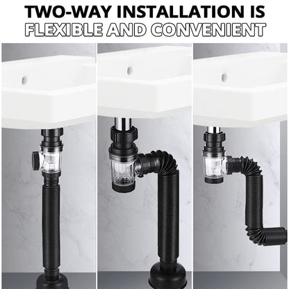 Flexible siphon drain pipe