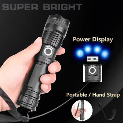 Tactical LED Flashlight 90,000 Lumens IP65