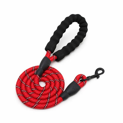 Reinforced Nylon Handle with Padding & Reflective Edge Dog Leash (for Strong Dogs)