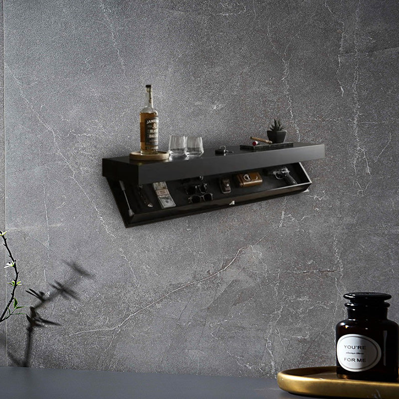 Wall shelf with secret compartment made of wood