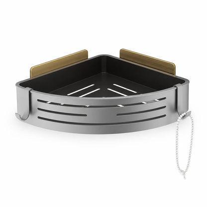 Rust-resistant aluminum corner shower shelf without drilling (90° corner)