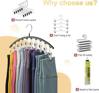 Leggings Organizer Clothes Hanger with Rubber Clips