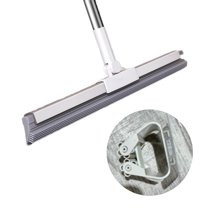 Floor Squeegee with Rubber Lip & TPE Bristles