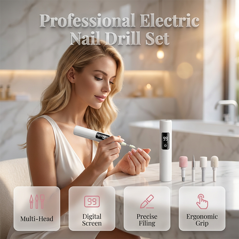 Electric Nail File with 4 Grinding Attachments