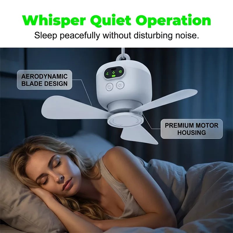 Rechargeable Ceiling Fan with LED