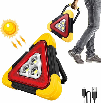 Warning triangle with LED light and power bank
