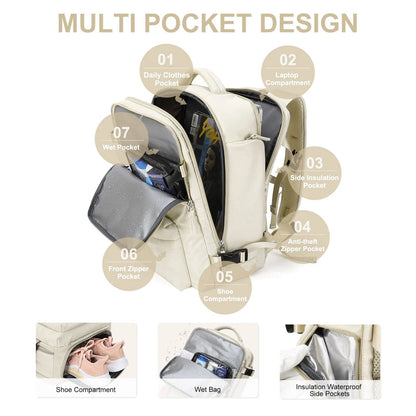 Women's Backpack 35L with USB Charging Port