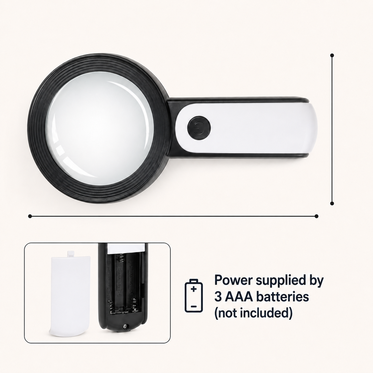 30x Magnifying Glass with LED Lighting for Seniors