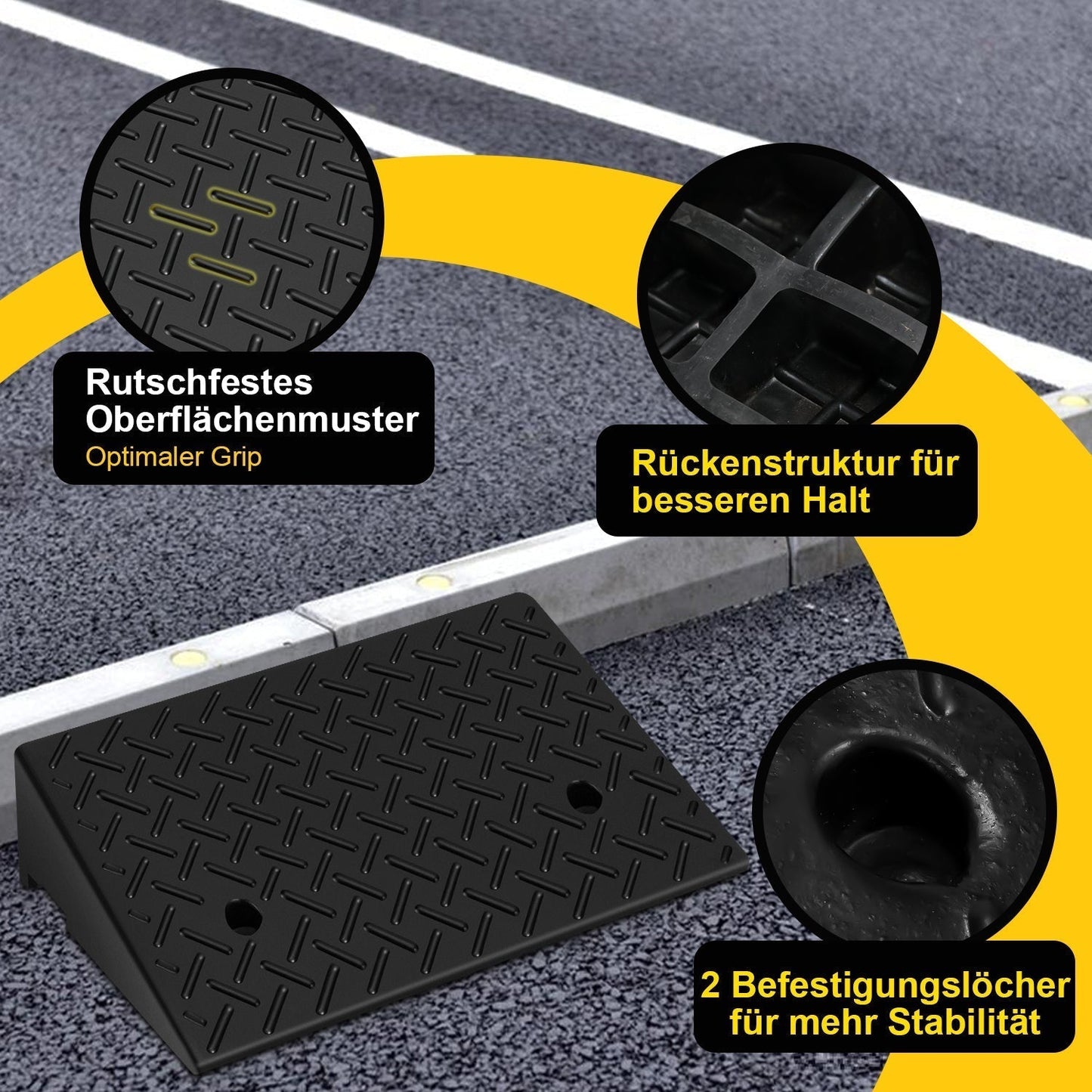 Rubber Kerb Ramps Set of 2 — 3 Tonne Capacity