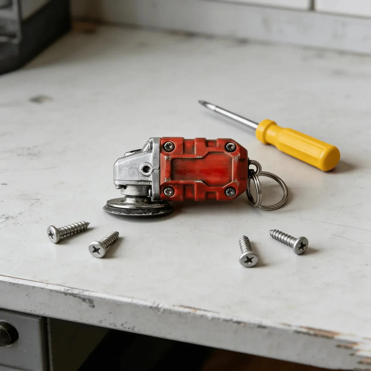 EdgeCraft™ Mini Grinder Keychain — compact, decorative, and always handy