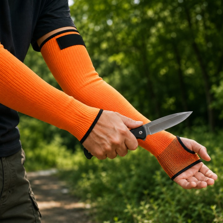 Cut-resistant work sleeves with Velcro closure 40 cm