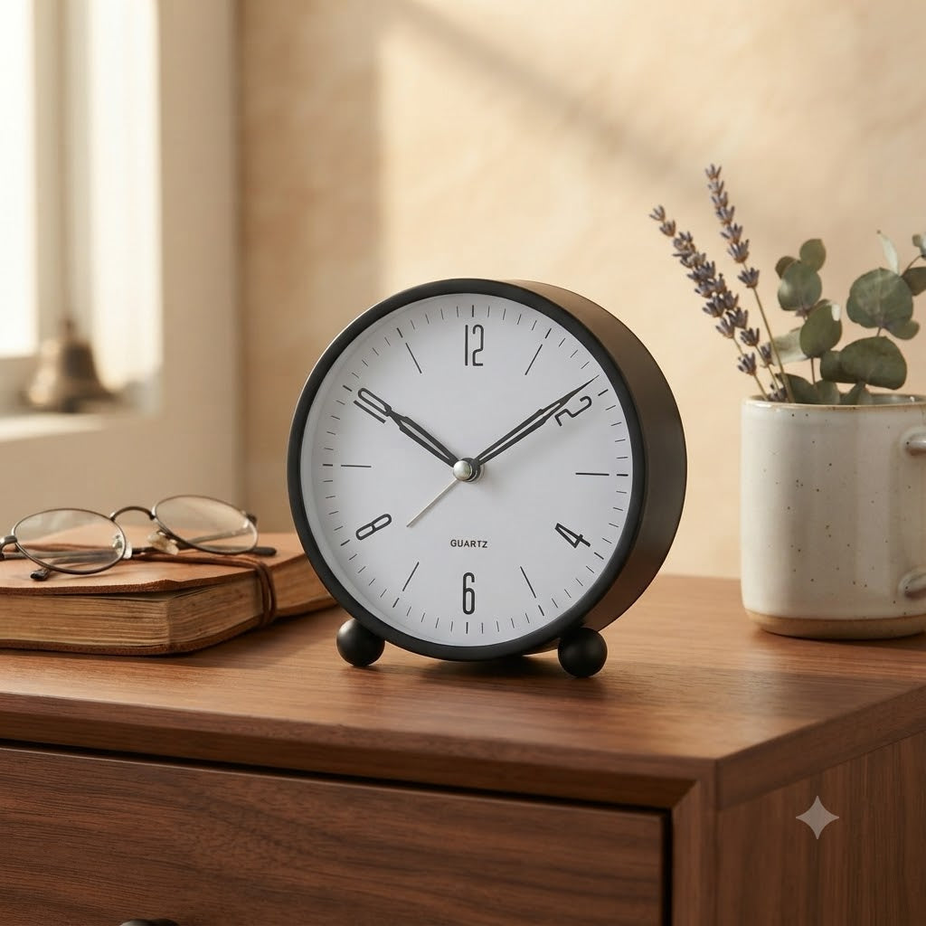 Compact analog watch with silent second hand