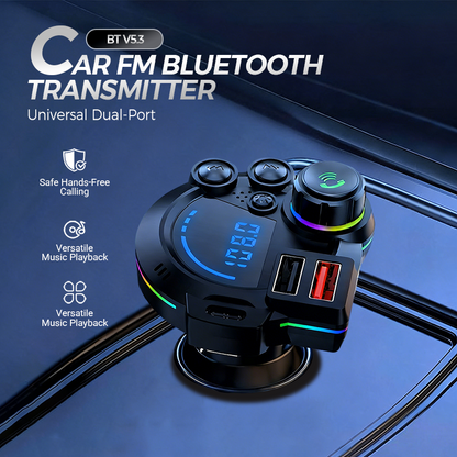Car FM Transmitter Bluetooth 5.3 Dual USB