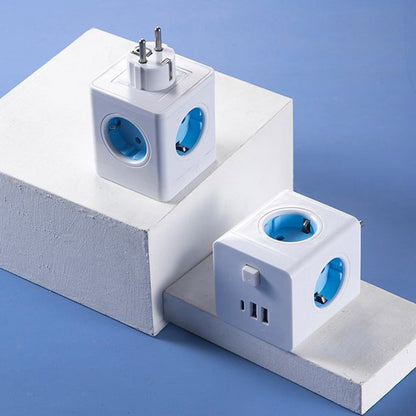 5-in-1 Plug Cube Adapter with USB & On/Off Switch