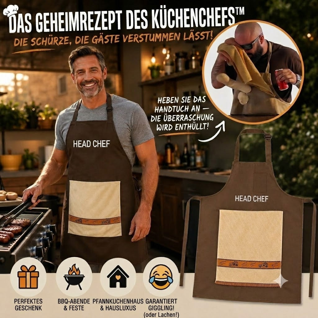 Funny Cooking Apron with Towel Surprise