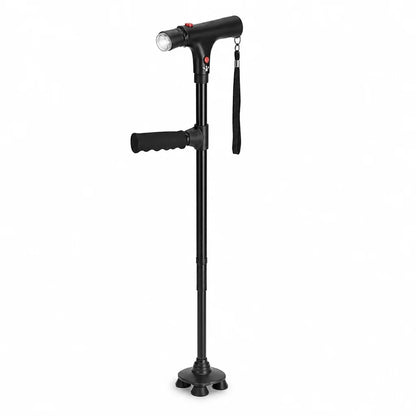 Lightweight Aluminum 4-Point Folding Cane (LED & Alarm)