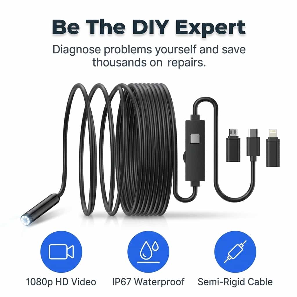 HD Inspection Camera 5m Cable – Endoscope Smartphone