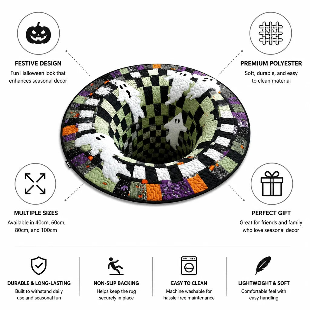 Festive Polyester Halloween Rug (Various Sizes)