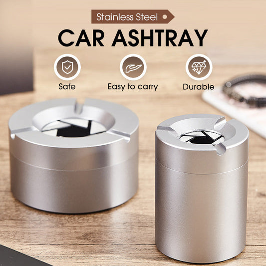 Stainless Steel Ashtray with Rotating Lid