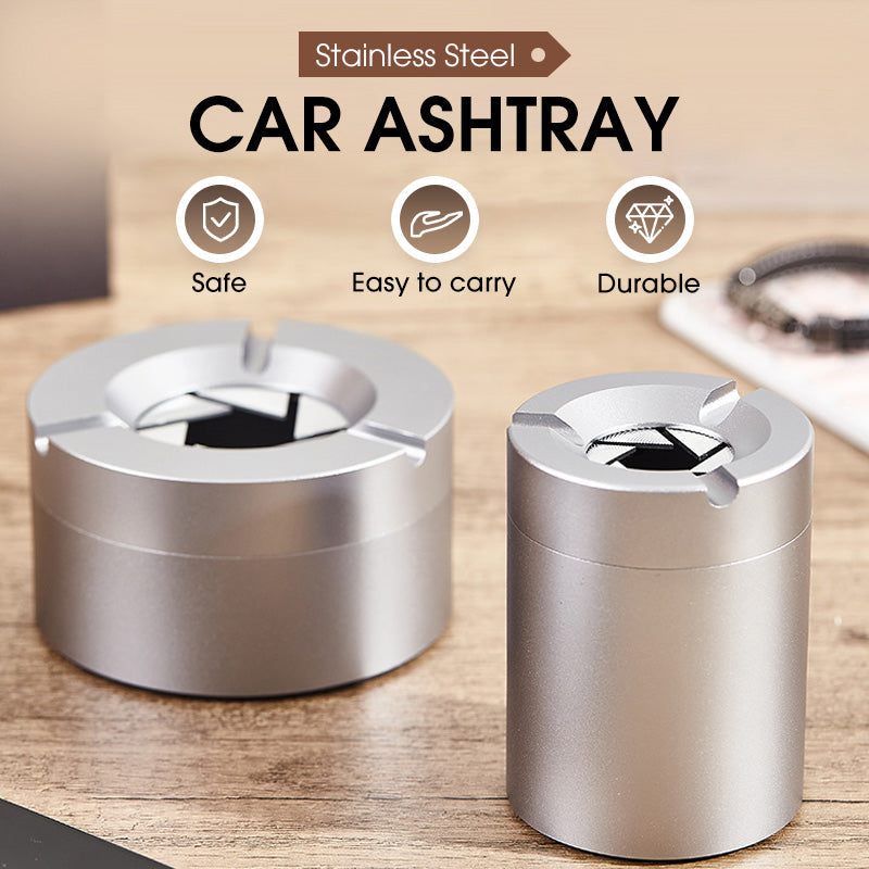 Stainless Steel Ashtray with Rotating Lid