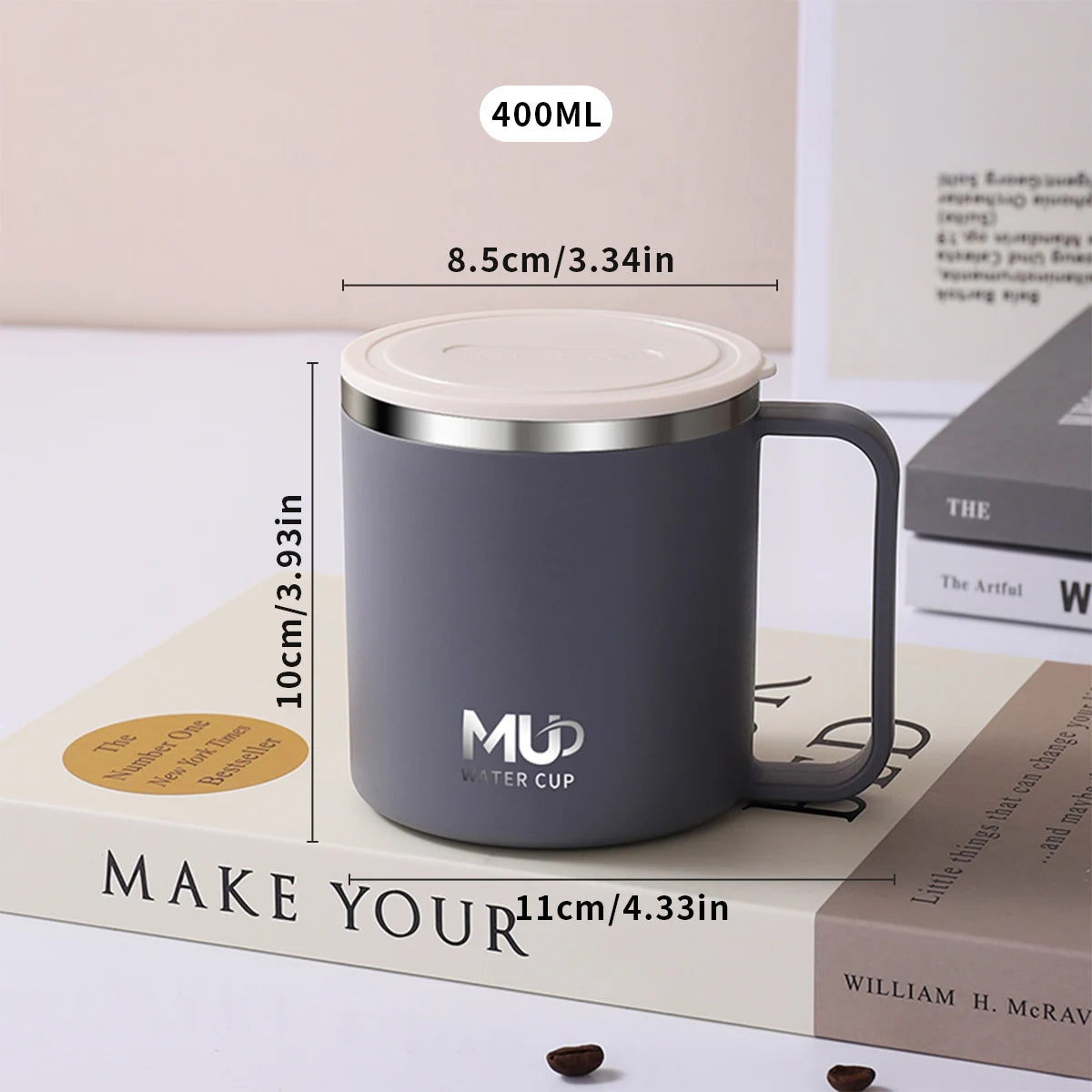 Insulated Stainless Steel Coffee Mug with Lid