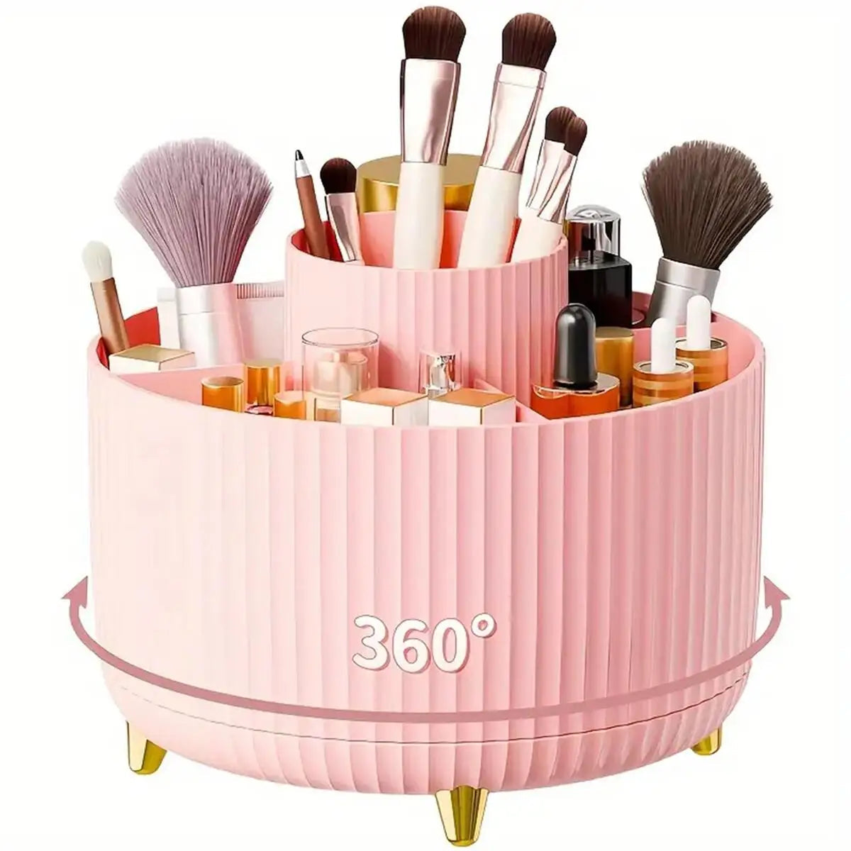 360° Rotatable Make-up Organizer with 5 Compartments