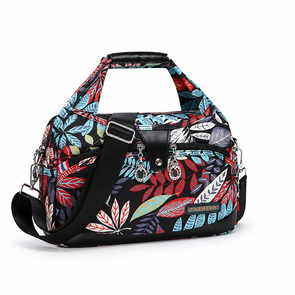 Anti-theft waterproof nylon crossbody bag with multiple zippers
