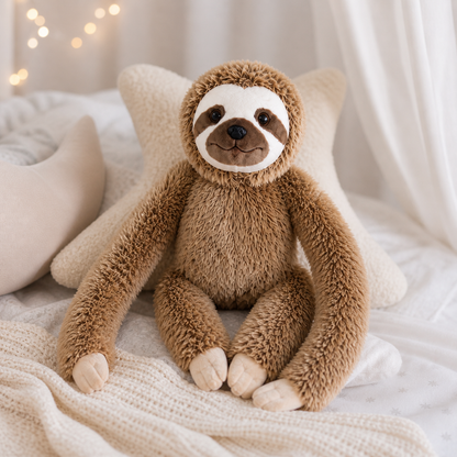 Sloth Plush Toy with Velcro Fasteners