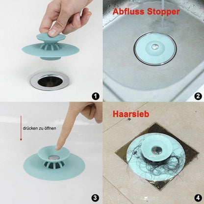 Drain Stopper Silicone with Hair Strainer 4–5 cm