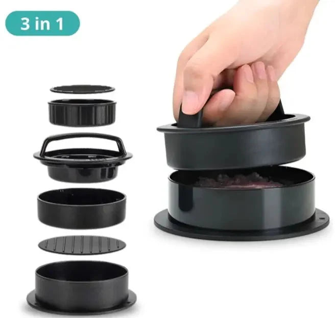 Burger press with twist lock for perfect patties