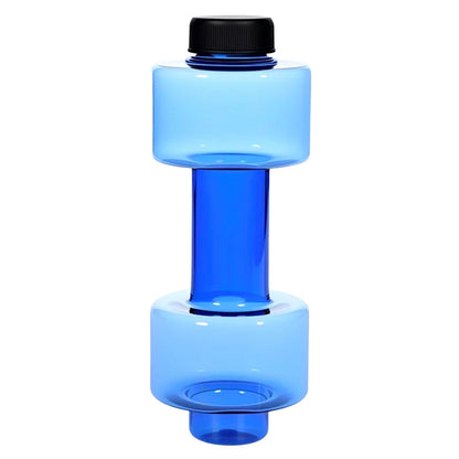 Dumbbell-shaped BPA-free drinking bottle with flip lid