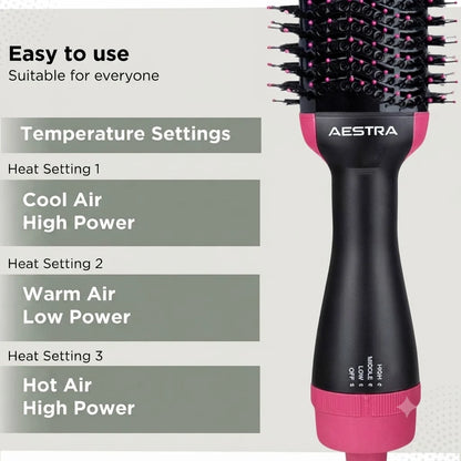 2-in-1 Hair Dryer Brush with Negative Ion Technology